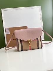 Burberry Small Leather House Check Crossbody Bag in Pink - 1
