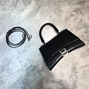 Balenciaga Hourglass bag in black leather silver hardware - 1