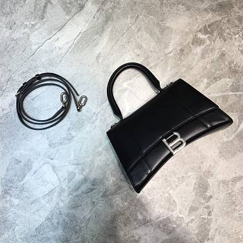 Balenciaga Hourglass bag in black leather silver hardware
