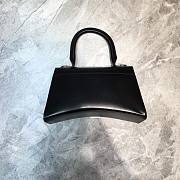 Balenciaga Hourglass bag in black leather silver hardware - 3