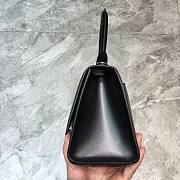 Balenciaga Hourglass bag in black leather silver hardware - 4