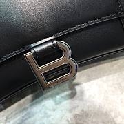 Balenciaga Hourglass bag in black leather silver hardware - 2