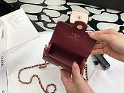 Chanel Lambskin Jewel Card Holder With Chain in red | AP2285  - 4