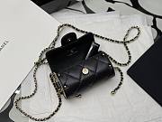 Chanel Lambskin Jewel Card Holder With Chain in black | AP2285 - 2