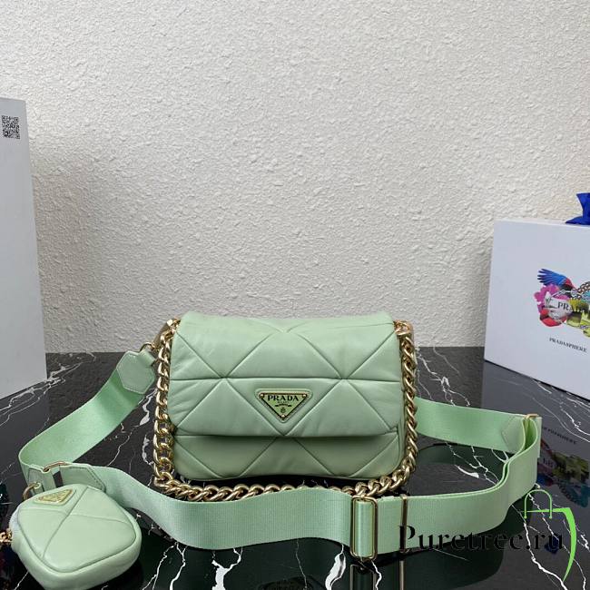 Prada System patchwork shoulder bag in green | 1BD292 - 1