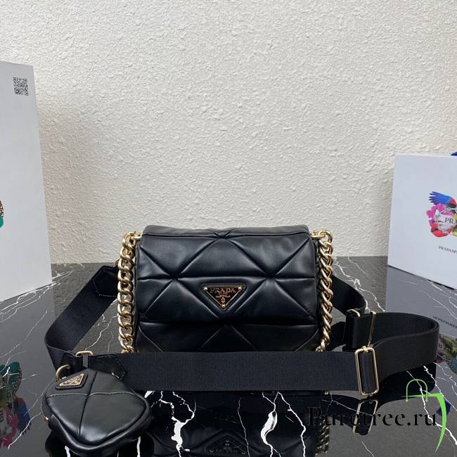 Prada System patchwork shoulder bag in black | 1BD292 - 1