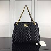 GG Marmont matelassé shoulder bag in black leather | 453569 - 1