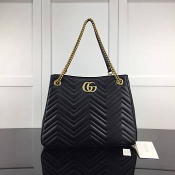 GG Marmont matelassé shoulder bag in black leather | 453569