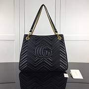 GG Marmont matelassé shoulder bag in black leather | 453569 - 5