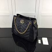 GG Marmont matelassé shoulder bag in black leather | 453569 - 4