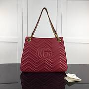 GG Marmont matelassé shoulder bag in red leather | 453569 - 6