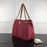 GG Marmont matelassé shoulder bag in red leather | 453569 - 5