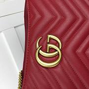 GG Marmont matelassé shoulder bag in red leather | 453569 - 2