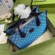 GG small tote bag in GG Supreme in blue | ‎453569 - 4