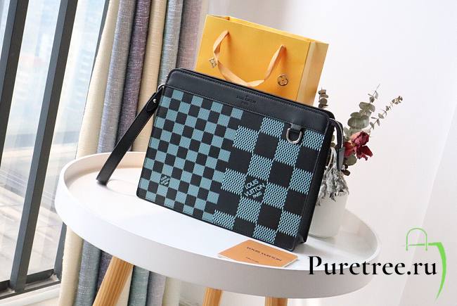 LV Standing Pouch Damier Infini Travel blue | N60448 - 1