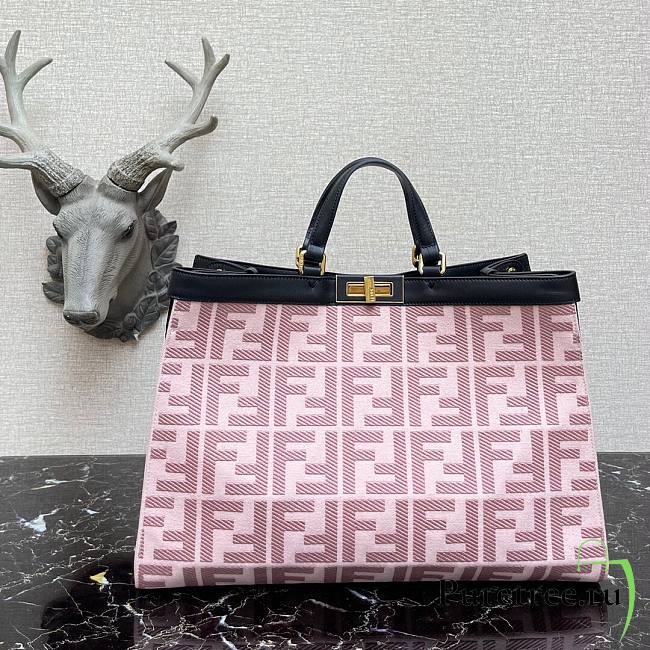 Fendi Peekaboo X-tote Gray canvas bag 41cm in Pink | 8BH374 - 1