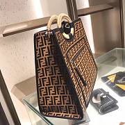 Fend Leather-trimmed Woven Raffia Tote Brown FF | 0393AS - 5