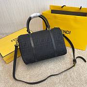 Fendi monogram-print detail luggage bag black - 6