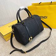 Fendi monogram-print detail luggage bag black - 4