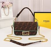 Fendi Baguette embroidered FF canvas bag in green line - 1