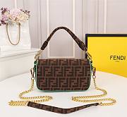 Fendi Baguette embroidered FF canvas bag in green line - 3