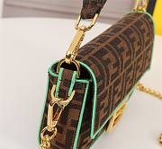 Fendi Baguette embroidered FF canvas bag in green line - 4