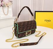 Fendi Baguette embroidered FF canvas bag in green line - 6