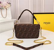 Fendi Baguette embroidered FF canvas bag in brown line - 3