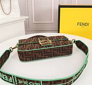 Fendi Baguette large embroidered FF canvas bag in green line | 8BR600 - 2