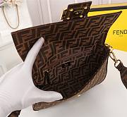 Fendi Baguette large embroidered FF canvas bag in brown line | 8BR600 - 2