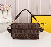 Fendi Baguette large embroidered FF canvas bag in brown line | 8BR600 - 3