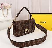 Fendi Baguette large embroidered FF canvas bag in brown line | 8BR600 - 4