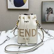 Fendi Mon Tresor mini print tote bag bucket bag white | 8BS010 - 5