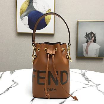 Fendi Mon Tresor mini print tote bag bucket bag brown | 8BS010