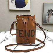 Fendi Mon Tresor mini print tote bag bucket bag brown | 8BS010 - 6