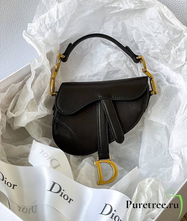 Dior Micro Saddle Mini Grained Leather in Black | 0443 - 1