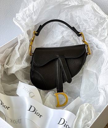 Dior Micro Saddle Mini Grained Leather in Black | 0443