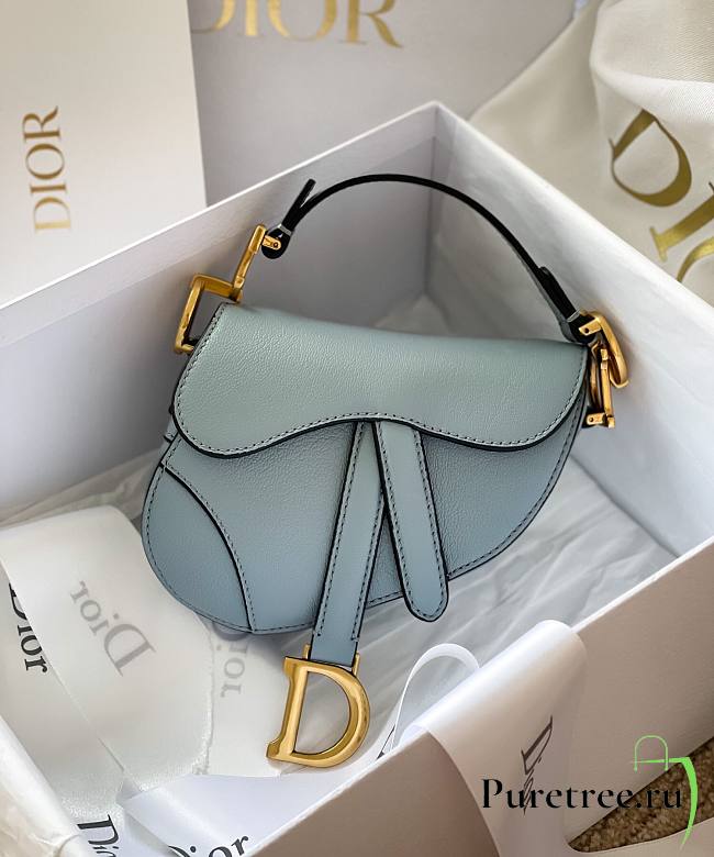Dior Micro Saddle Mini Grained Leather in Blue | 0443 - 1