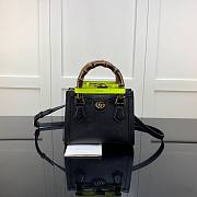 Gucci Diana mini tote bag in black pink leather | 655661 - 1