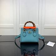 Gucci Diana mini tote bag in blue leather | 655661 - 1