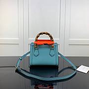 Gucci Diana mini tote bag in blue leather | 655661 - 6