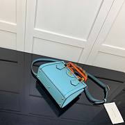 Gucci Diana mini tote bag in blue leather | 655661 - 4