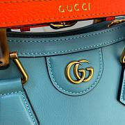 Gucci Diana mini tote bag in blue leather | 655661 - 2