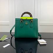Gucci Diana small tote bag in green leather | 660195 - 1