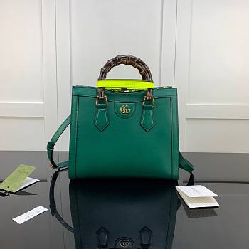 Gucci Diana small tote bag in green leather | 660195