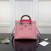 Gucci Diana small tote bag in pink leather | 660195 - 1