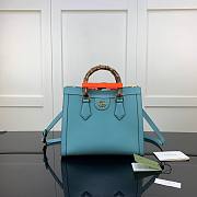 Gucci Diana small tote bag in blue leather | 660195 - 1