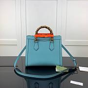 Gucci Diana small tote bag in blue leather | 660195 - 4