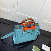 Gucci Diana small tote bag in blue leather | 660195 - 2