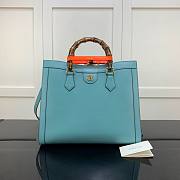 Gucci Diana medium tote bag in blue leather | 655658 - 1